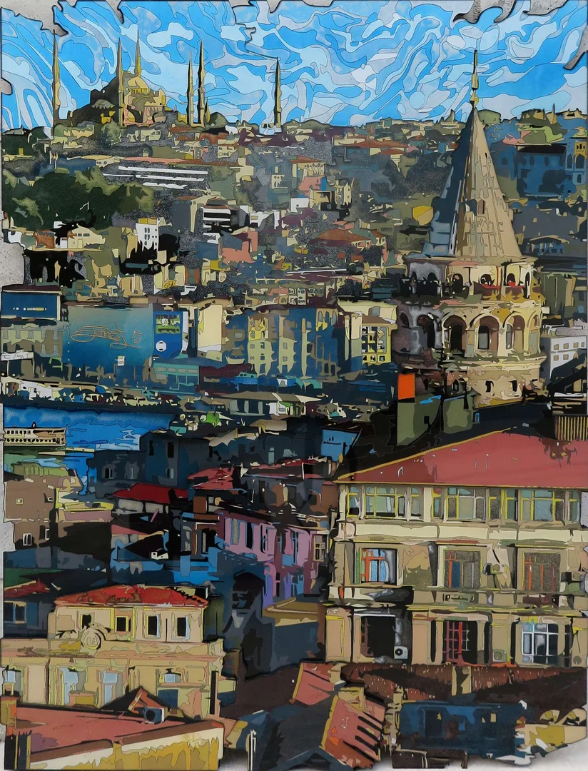 yakınlaştır "İsimsiz" eseri EMRE LÜLE tarafından 2015 yılında 80x70 cm ölçülerinde Poliplastik tekniği ile yapılmıştır.