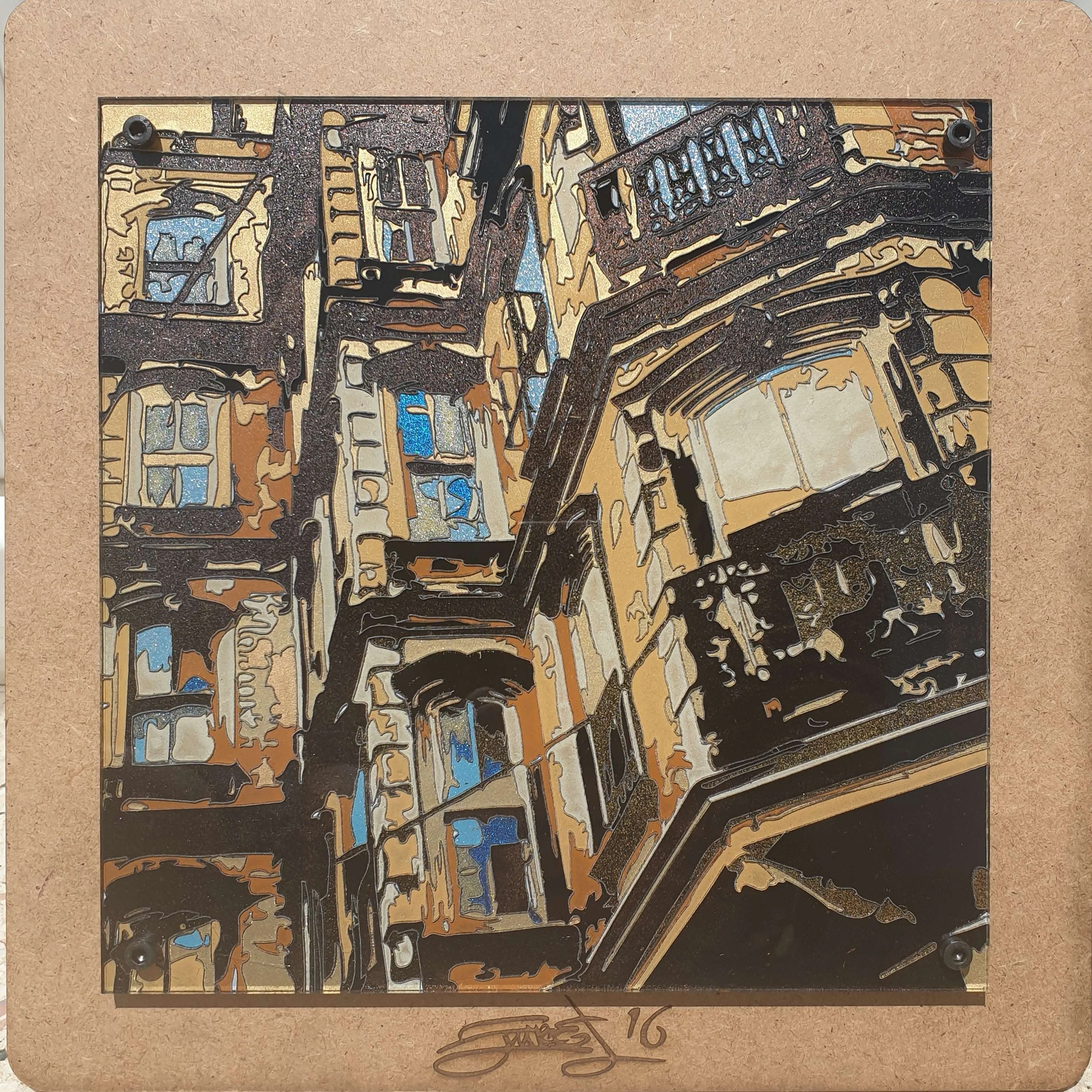 "Istanbul" eseri EMRE LÜLE tarafından 2016 yılında 25x25 cm ölçülerinde Poliplastik tekniği ile yapılmıştır.