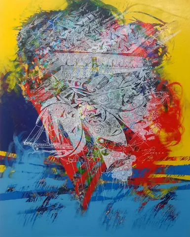 "İsimsiz" eseri ENGİN KORKMAZ tarafından 2015 yılında 92x73 cm ölçülerinde Tuval üzeri akrilik boya tekniği ile yapılmıştır.