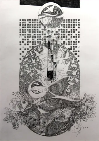 "İsimsiz" eseri ENGİN KORKMAZ tarafından 2015 yılında 70x50 cm ölçülerinde Kağıt üzeri kara kalem tekniği ile yapılmıştır.