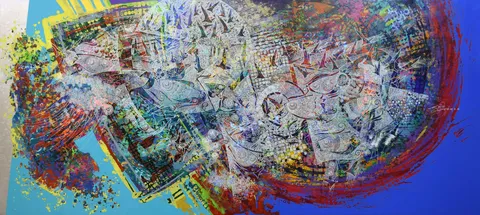 ENGİN KORKMAZ — “İsimsiz”, 2016 "İsimsiz" eseri ENGİN KORKMAZ tarafından 2016 yılında 80x180 cm ölçülerinde Tuval üzeri akrilik boya tekniği ile yapılmıştır.