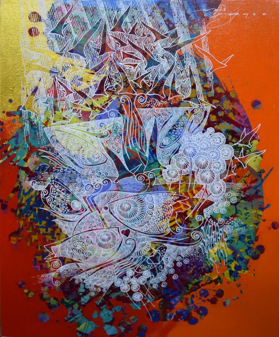 "İsimsiz" eseri ENGİN KORKMAZ tarafından 2016 yılında 50x40 cm ölçülerinde Tuval üzeri akrilik boya tekniği ile yapılmıştır.