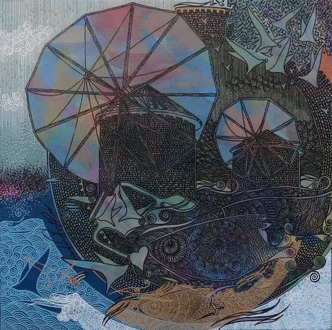 "İsimsiz" eseri ENGİN KORKMAZ tarafından 2017 yılında 40x40 cm ölçülerinde Tuval üzeri akrilik boya tekniği ile yapılmıştır.