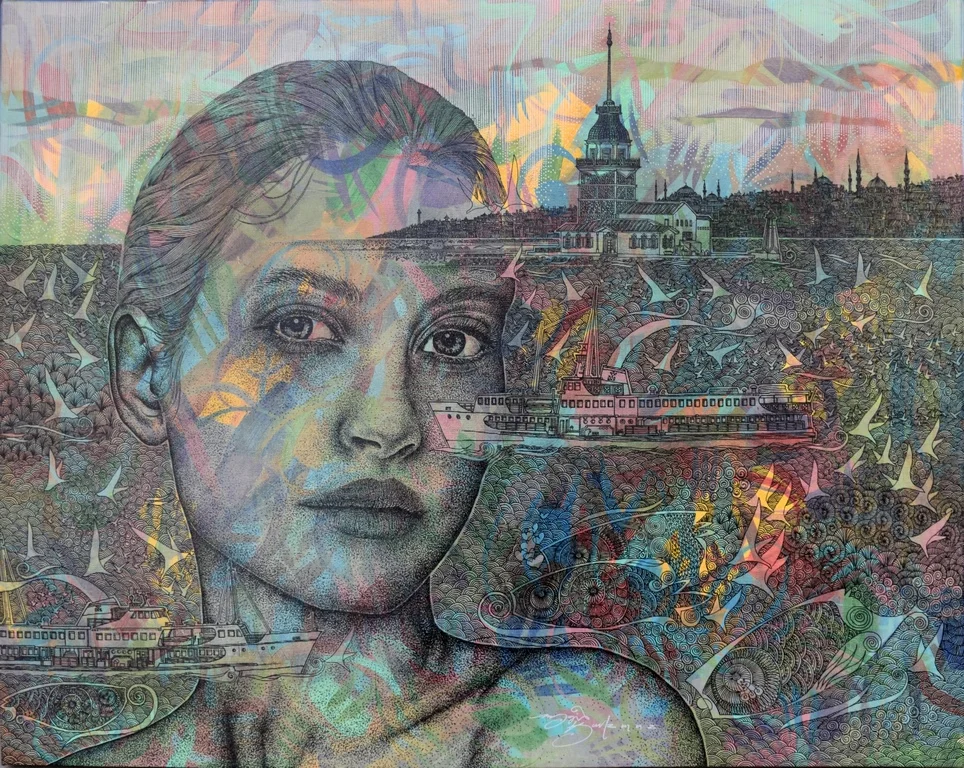 "İsimsiz" eseri ENGİN KORKMAZ tarafından 2019 yılında 73x92 cm ölçülerinde Tuval üzeri akrilik boya tekniği ile yapılmıştır.
