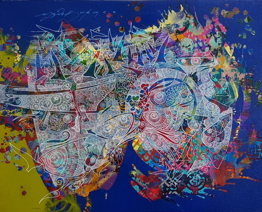 "İsimsiz" eseri ENGİN KORKMAZ tarafından 2016 yılında 40x50 cm ölçülerinde Tuval üzeri akrilik boya tekniği ile yapılmıştır.