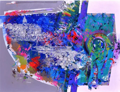 "İsimsiz" eseri ENGİN KORKMAZ tarafından 2013 yılında 73x92 cm ölçülerinde Tuval üzeri akrilik boya tekniği ile yapılmıştır.