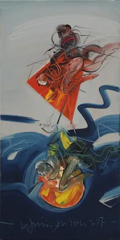 "İsimsiz" eseri ENİS AKTAŞ tarafından 2007 yılında 50x25 cm ölçülerinde Tuval üzeri yağlı boya tekniği ile yapılmıştır.
