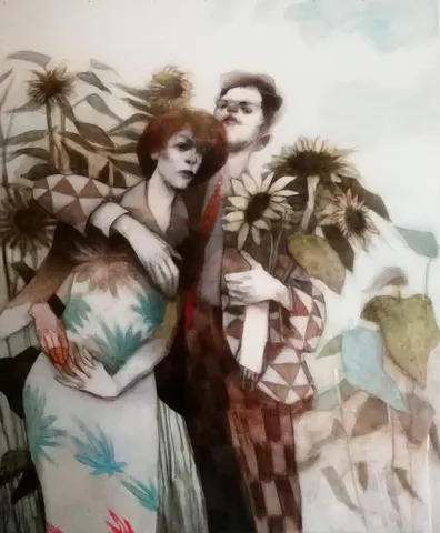 "İsimsiz" eseri ERCAN AYÇİÇEK tarafından 2019 yılında 170x140 cm ölçülerinde Tuval üzeri akrilik boya tekniği ile yapılmıştır.