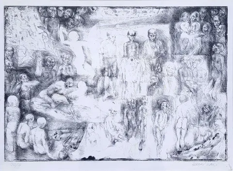 ERGİN İNAN — “33/4” "33/4" eseri ERGİN İNAN tarafından 35x49 cm ölçülerinde Gravür tekniği ile yapılmıştır.