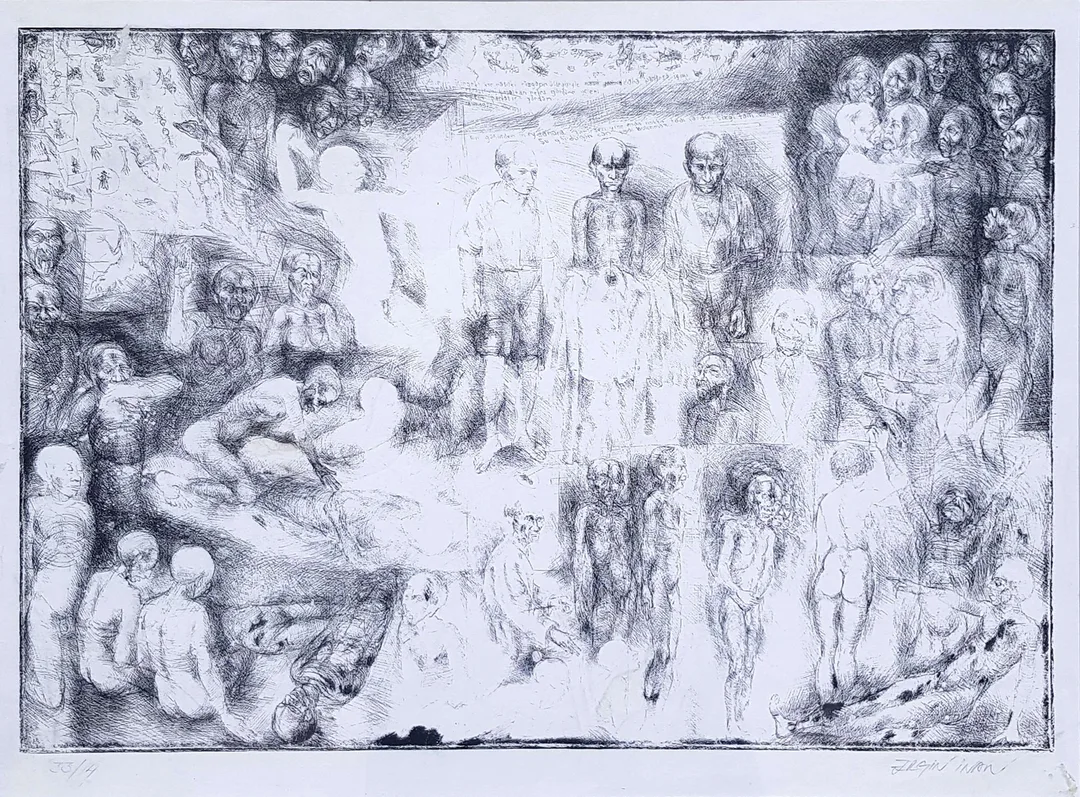 yakınlaştır "33/4" eseri ERGİN İNAN tarafından 35x49 cm ölçülerinde Gravür tekniği ile yapılmıştır.