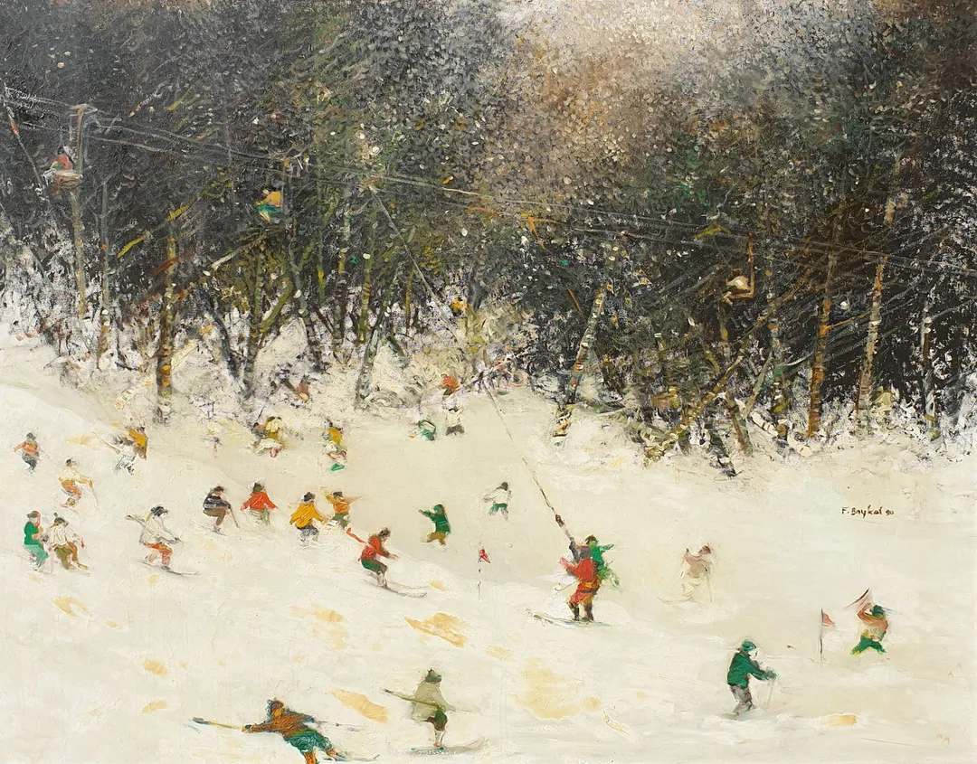 yakınlaştır "İsimsiz" eseri FAHRETTİN BAYKAL tarafından 1990 yılında 73x92 cm ölçülerinde Tuval üzeri yağlı boya tekniği ile yapılmıştır.