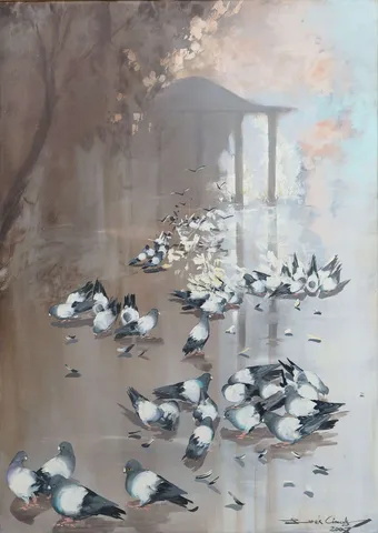 "İsimsiz" eseri FARUK CİMOK tarafından 70x50 cm ölçülerinde Tuval üzeri yağlı boya tekniği ile yapılmıştır.