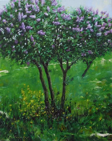 FATİH KARAKAŞ — “Leylak Ağacı”, 2014 "Leylak Ağacı" eseri FATİH KARAKAŞ tarafından 2014 yılında 41x33 cm ölçülerinde Tuval üzeri yağlı boya tekniği ile yapılmıştır.