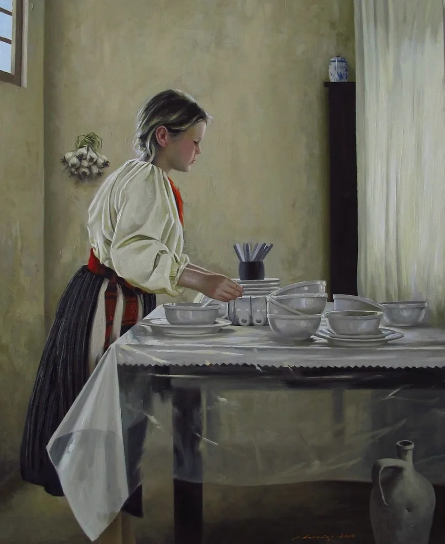 yakınlaştır "Mutfak" eseri FATİH KARAKAŞ tarafından 2015 yılında 80x65 cm ölçülerinde Tuval üzeri yağlı boya tekniği ile yapılmıştır.