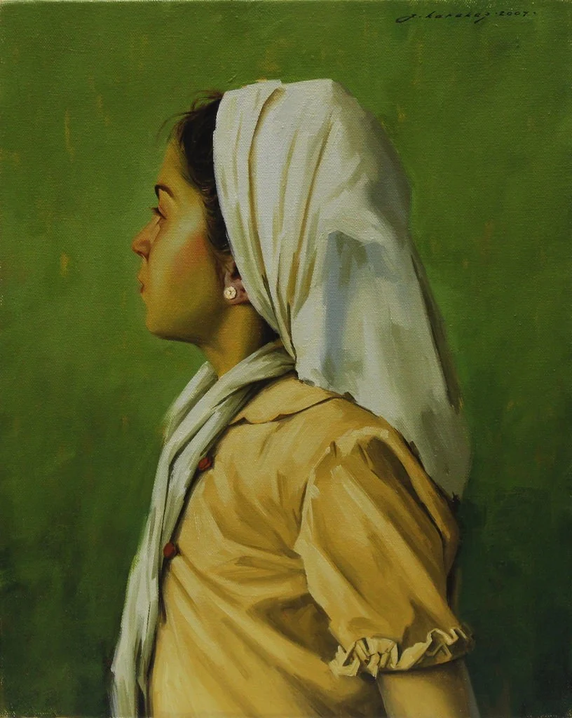 "Profil Portre" eseri FATİH KARAKAŞ tarafından 2007 yılında 42x33 cm ölçülerinde Tuval üzeri yağlı boya tekniği ile yapılmıştır.