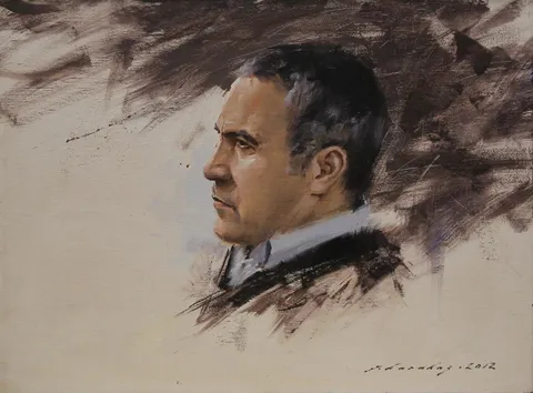 FATİH KARAKAŞ — “Memet Subaşı Portre”, 2012 "Memet Subaşı Portre" eseri FATİH KARAKAŞ tarafından 2012 yılında 30x40 cm ölçülerinde Pres tuval üzeri yağlı boya tekniği ile yapılmıştır.