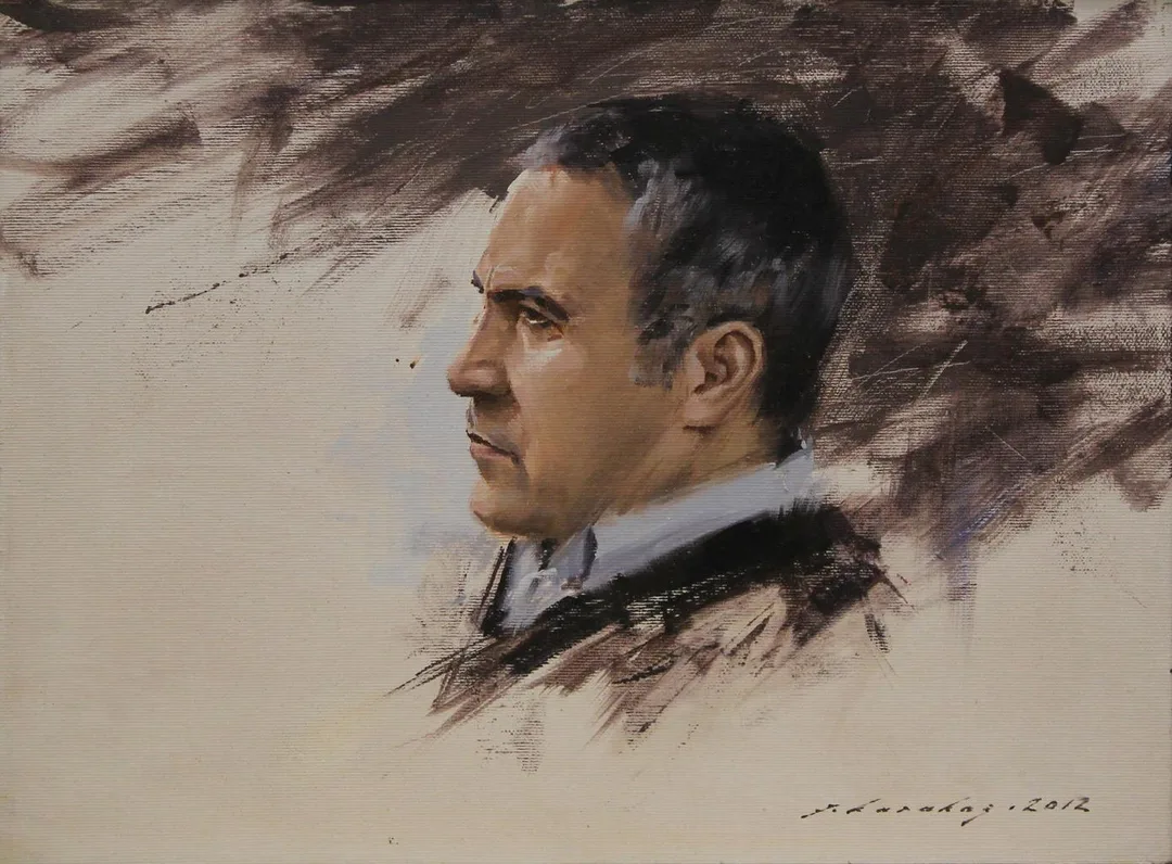 yakınlaştır "Memet Subaşı Portre" eseri FATİH KARAKAŞ tarafından 2012 yılında 30x40 cm ölçülerinde Pres tuval üzeri yağlı boya tekniği ile yapılmıştır.
