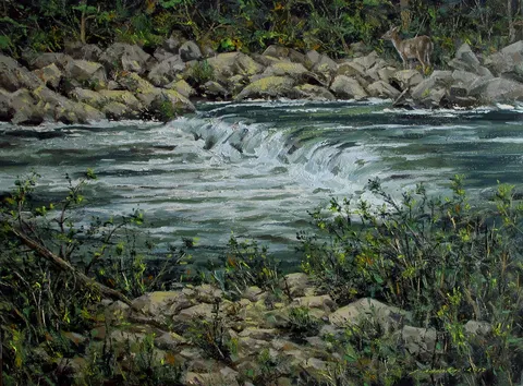 "Perre Deresi" eseri FATİH KARAKAŞ tarafından 2017 yılında 45x60 cm ölçülerinde Tuval üzeri yağlı boya tekniği ile yapılmıştır.