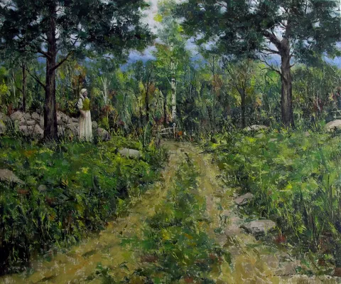 "Toprak Yol" eseri FATİH KARAKAŞ tarafından 2017 yılında 50x60 cm ölçülerinde Tuval üzeri yağlı boya tekniği ile yapılmıştır.