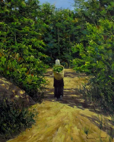 FATİH KARAKAŞ — “Eve Dönüş 2”, 2017 "Eve Dönüş 2" eseri FATİH KARAKAŞ tarafından 2017 yılında 50x40 cm ölçülerinde Tuval üzeri yağlı boya tekniği ile yapılmıştır.