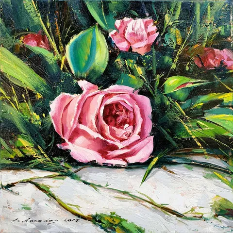 "İsimsiz" eseri FATİH KARAKAŞ tarafından 2017 yılında 25x25 cm ölçülerinde Tuval üzeri yağlı boya tekniği ile yapılmıştır.