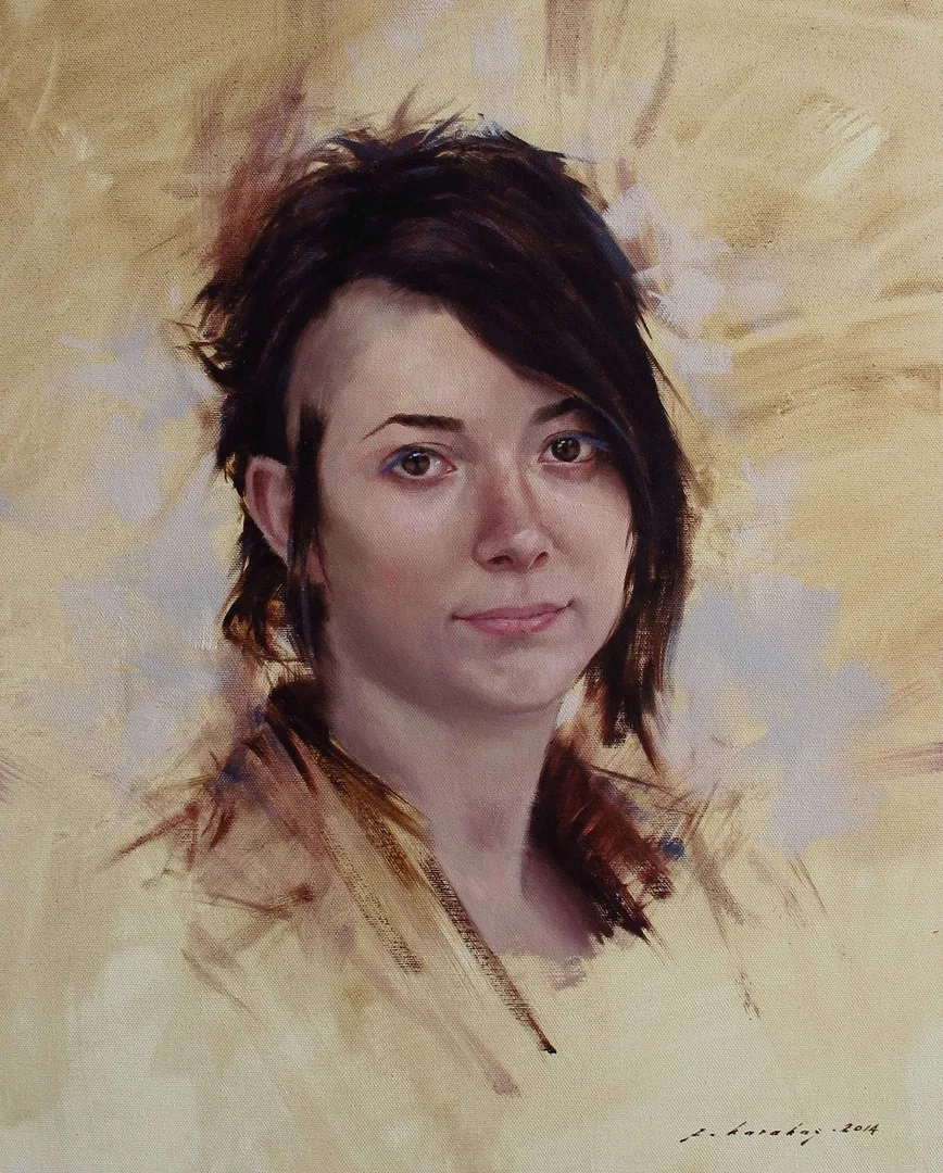"Portre" eseri FATİH KARAKAŞ tarafından 2014 yılında 50x40 cm ölçülerinde Tuval üzeri yağlı boya tekniği ile yapılmıştır.