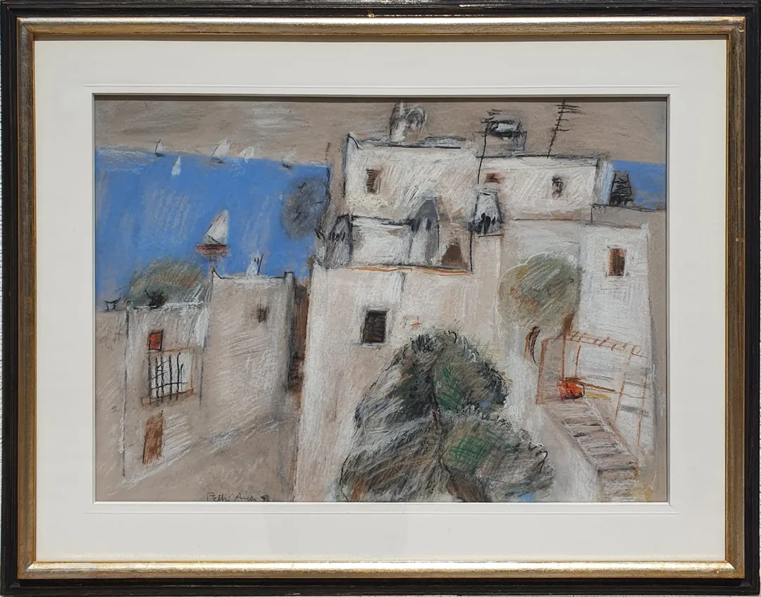 "Bodrum'dan Görünüm" eseri FETHİ ARDA tarafından 1997 yılında 48x65 cm ölçülerinde Kağıt üzeri pastel boya tekniği ile yapılmıştır.