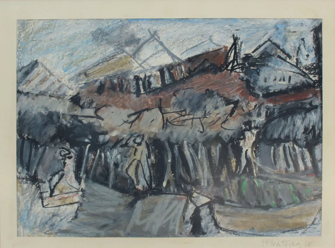 yakınlaştır "İsimsiz" eseri FETHİ ARDA tarafından 1968 yılında 26x36 cm ölçülerinde Tuval üzeri karışık teknik tekniği ile yapılmıştır.