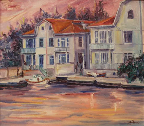"İsimsiz" eseri GÖNÜL BUMİN tarafından 1995 yılında 39x43 cm ölçülerinde Tuval üzeri yağlı boya tekniği ile yapılmıştır.