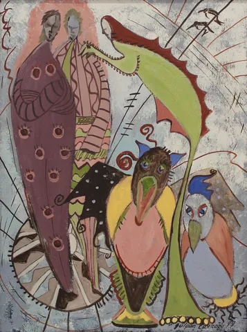 "İsimsiz" eseri GÜLGÜN CEVİZOĞLU tarafından 1999 yılında 80x60 cm ölçülerinde Tuval üzeri yağlı boya tekniği ile yapılmıştır.