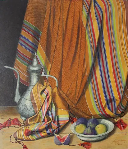 GÜLSEREN SEVEN — “İsimsiz” "İsimsiz" eseri GÜLSEREN SEVEN tarafından 70x60 cm ölçülerinde Tuval üzeri yağlı boya tekniği ile yapılmıştır.