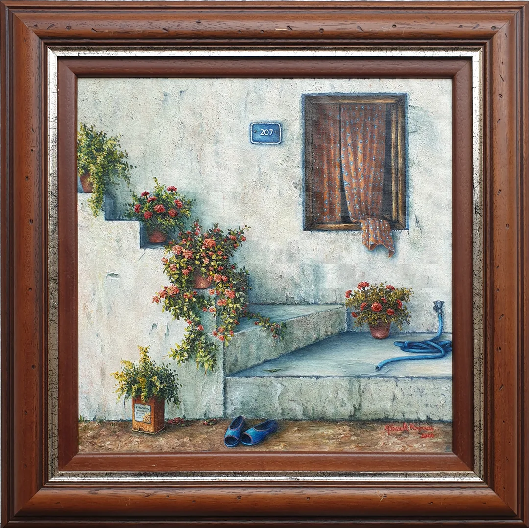 "İsimsiz" eseri GÜNSELİ KAPUCU tarafından 2000 yılında 40x40 cm ölçülerinde Tuval üzeri yağlı boya tekniği ile yapılmıştır.