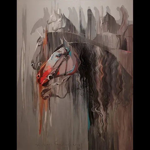 "İsimsiz" eseri HAKAN ERASLAN tarafından 2018 yılında 100x80 cm ölçülerinde Tuval üzeri akrilik boya tekniği ile yapılmıştır.