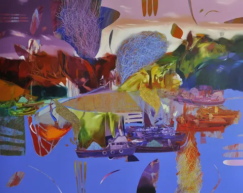 HAKAN ESMER — “İsimsiz”, 2014 "İsimsiz" eseri HAKAN ESMER tarafından 2014 yılında 160x200 cm ölçülerinde Tuval üzeri yağlı boya tekniği ile yapılmıştır.