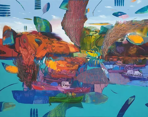 "İsimsiz" eseri HAKAN ESMER tarafından 160x200 cm ölçülerinde Tuval üzeri yağlı boya tekniği ile yapılmıştır.