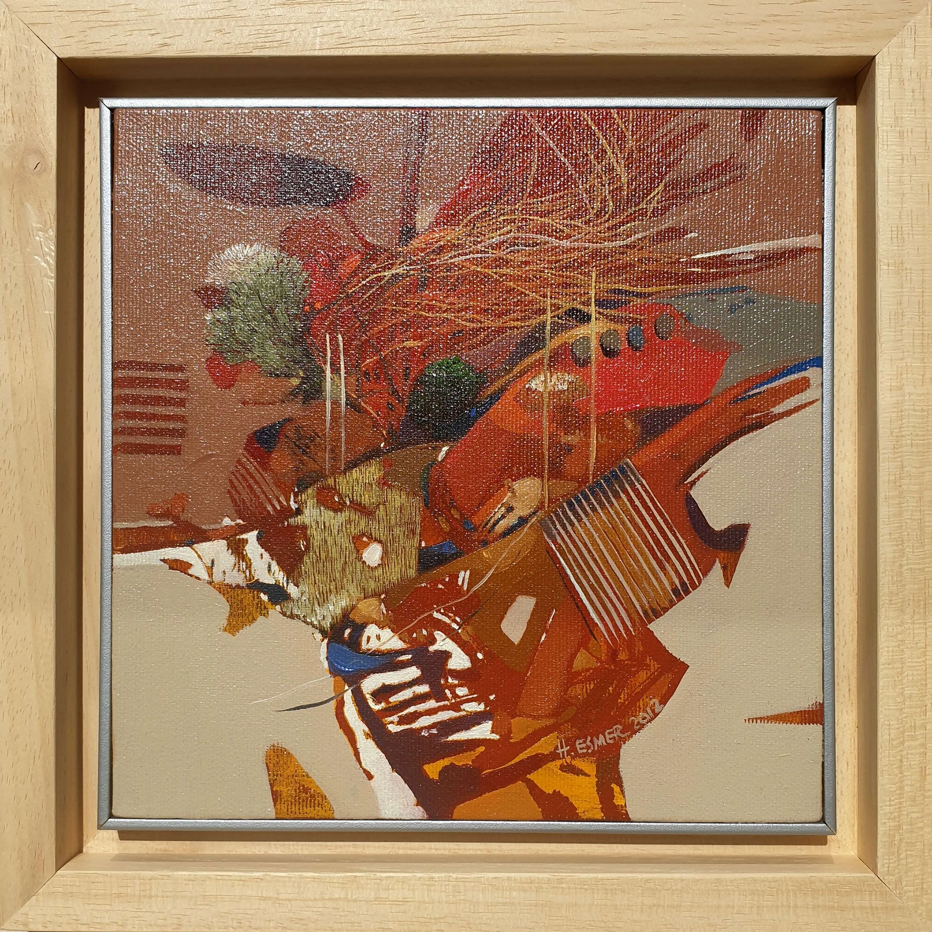 "İsimsiz" eseri HAKAN ESMER tarafından 2012 yılında 20x20 cm ölçülerinde Tuval üzeri yağlı boya tekniği ile yapılmıştır.