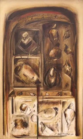 HALİL COŞKUN — “İsimsiz”, 2005 "İsimsiz" eseri HALİL COŞKUN tarafından 2005 yılında 83x50 cm ölçülerinde Tuval üzeri yağlı boya tekniği ile yapılmıştır.