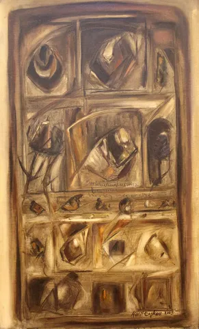 HALİL COŞKUN — “İsimsiz”, 2005 "İsimsiz" eseri HALİL COŞKUN tarafından 2005 yılında 83x50 cm ölçülerinde Tuval üzeri yağlı boya tekniği ile yapılmıştır.
