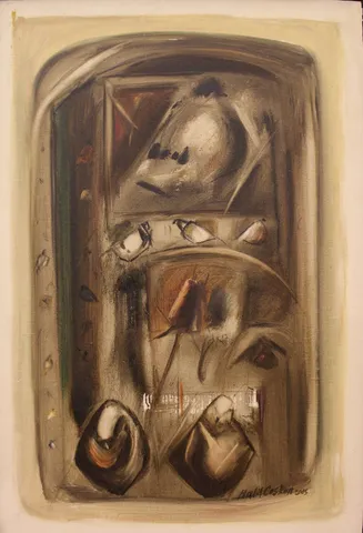 "İsimsiz" eseri HALİL COŞKUN tarafından 2005 yılında 40x59 cm ölçülerinde Duralit üzeri yağlı boya tekniği ile yapılmıştır.