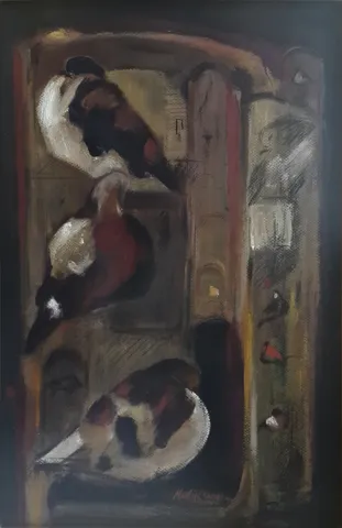 "İsimsiz" eseri HALİL COŞKUN tarafından 1994 yılında 47x31 cm ölçülerinde Kağıt üzeri yağlı boya tekniği ile yapılmıştır.