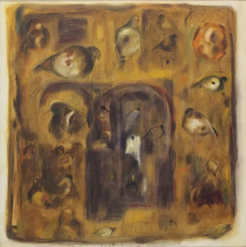 "İsimsiz" eseri HALİL COŞKUN tarafından 1997 yılında 75x75 cm ölçülerinde Tuval üzeri yağlı boya tekniği ile yapılmıştır.