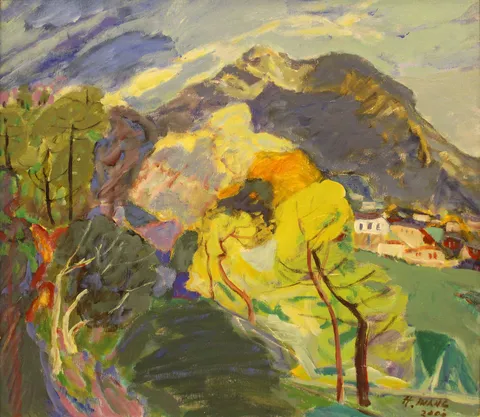 "Ovacık" eseri HAMZA İNANÇ tarafından 2000 yılında 70x80 cm ölçülerinde Tuval üzeri yağlı boya tekniği ile yapılmıştır.