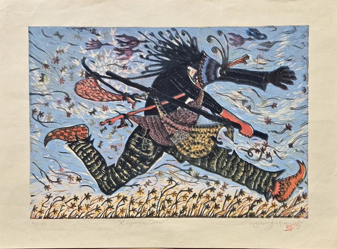 yakınlaştır "Rüzgarla Dans" eseri HASAN KIRAN tarafından 2005 yılında 65x88 cm ölçülerinde Ağaç Baskı tekniği ile yapılmıştır.
