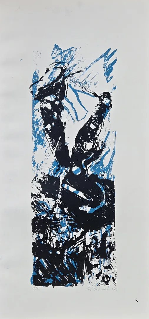 "İsimsiz" eseri HASAN KIRAN tarafından 1994 yılında 66x32 cm ölçülerinde Linolyum Baskı tekniği ile yapılmıştır.