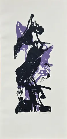 HASAN KIRAN — “İsimsiz”, 1994 "İsimsiz" eseri HASAN KIRAN tarafından 1994 yılında 66x32 cm ölçülerinde Linolyum Baskı tekniği ile yapılmıştır.