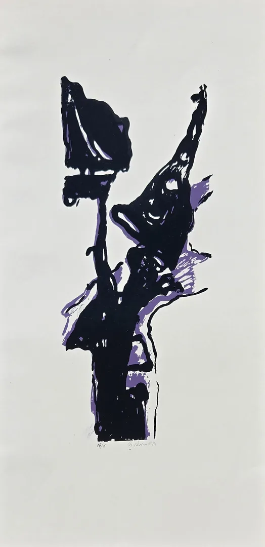 "İsimsiz" eseri HASAN KIRAN tarafından 1994 yılında 66x32 cm ölçülerinde Linolyum Baskı tekniği ile yapılmıştır.