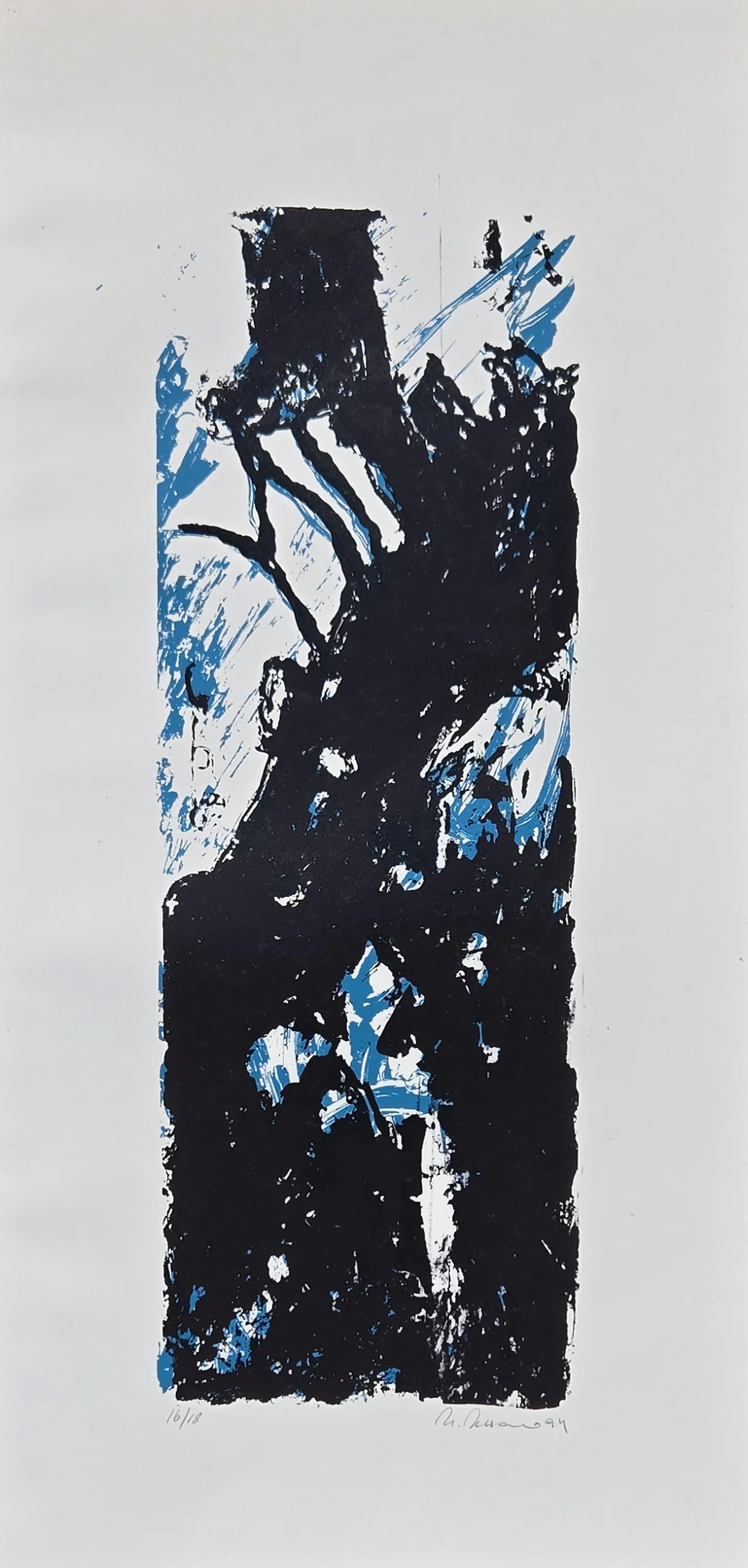 "İsimsiz" eseri HASAN KIRAN tarafından 1994 yılında 66x32 cm ölçülerinde Linolyum Baskı tekniği ile yapılmıştır.