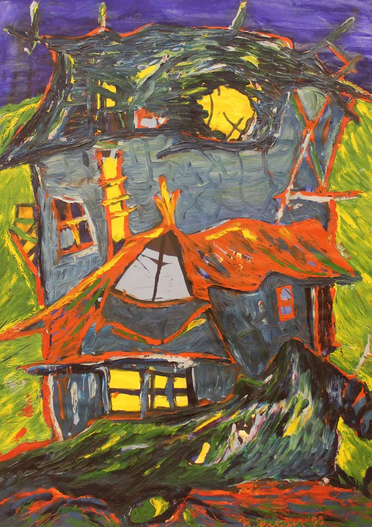 yakınlaştır "İsimsiz" eseri HASAN KIRAN tarafından 1999 yılında 70x50 cm ölçülerinde Duralit üzeri yağlı boya tekniği ile yapılmıştır.