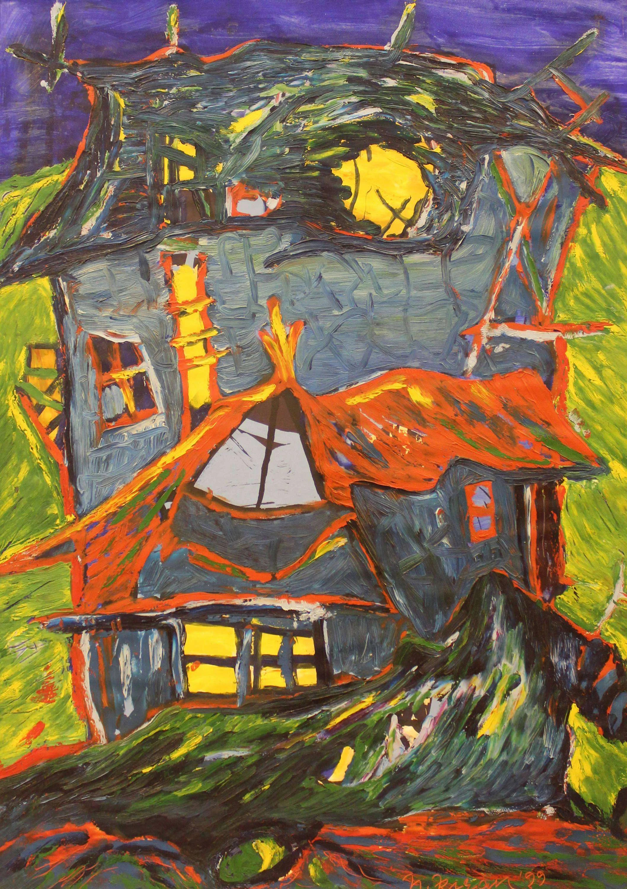 "İsimsiz" eseri HASAN KIRAN tarafından 1999 yılında 70x50 cm ölçülerinde Duralit üzeri yağlı boya tekniği ile yapılmıştır.