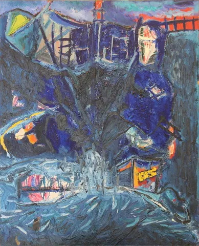 HASAN KIRAN — “Dönüşüm 1”, 1999 "Dönüşüm 1" eseri HASAN KIRAN tarafından 1999 yılında 110x90 cm ölçülerinde Tuval üzeri yağlı boya tekniği ile yapılmıştır.
